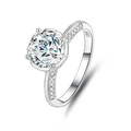 Elegant S925 sterling silver crown heart ring with 2 carat moissanite and pave accents - FDJZ-054-Moissanite (D Color)