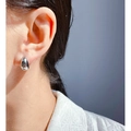 Polished silver teardrop stud earrings in a minimalist water drop design for women - White Gold