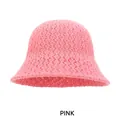 Atmungsaktiver hohlgestrickter Fischerhut in leuchtendem Rosa für den Sonnenschutz - M (54-58cm) / Rosa