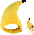 Funny banana shaped plush hat for cats and small pets with adjustable strap - Banana Yellow