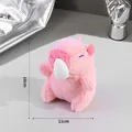 Pink Capybara plush keychain with closed eyes design and soft pink fur finish - Pink Non-retractable Capybara With Snot / (without Pendant) 11cm-14cm