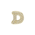 Micro-paved 18k gold plated letter D pendant with white cubic zirconia crystals - Letter D Pendant-Gold