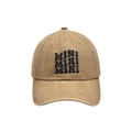 Close-up of triple MINI letter embroidery on khaki washed cotton baseball cap texture - Kids Size / Khaki (MINI Style)