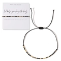 Pulsera de la amistad de código Morse ajustable con cordones negros y cuentas oro - Código Morse Negro Oro