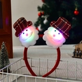Dettaglio dei cerchietti con pupazzo di neve luminoso e LED in un cesto - Babbo Natale