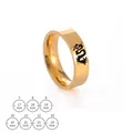 Anillo de dragón dorado para hombre con grabado negro, ancho 6 mm y tabla de tallas - US 7 / 6mm / Dorado