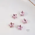 Pink star-shaped nail art crystals 8x8mm faceted rhinestones for DIY jewelry decor - D087 Star 8X8mm