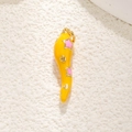 3D red chili pepper pendant in gold-plated brass with pink star enamel for DIY jewelry - Yellow with Stars