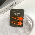 Set of two bright orange star-shaped hair clips for girls in Korean candy style - [24] Star - Orange