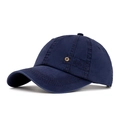 Berretto da baseball classico in cotone lavato blu navy con finitura vintage e occhiello - Blu navy