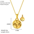 Collier médaille zodiaque Bélier plaqué or 18K en acier inoxydable 304 pour femme - Bélier