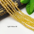 Strands of faceted light yellow glass beads with colorful AB coating for DIY jewelry - Size 1 (Approx 2mm) / Light Yellow AB Color