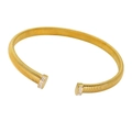 Adjustable golden spiral bangle with sparkling rhinestone accents at both ends - 12mm Gold Choker
