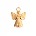 Polished gold angel pendant charm made of stainless steel for DIY jewelry making - 9# Angel