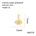 Macro view of gold-plated evil eye pendant with star zircon and 17x12mm measurements - Evil Eye Star Pendant P02775