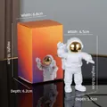 White astronaut figurine in silver visor with gift box packaging for kids room decor - Small Plated Silver Model A (Color Box)