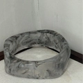 Wide resin bangle featuring a black and white marbled ink texture in a sleek curved design - Geometric Rhombus / Inner Diameter 65mm / Black White Marble