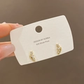 Eleganti orecchini a lobo in argento 925 dorato con zirconi cubici brillanti incastonati - Oro