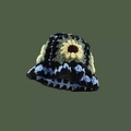 Handmade crochet bucket hat with yellow sunflower pattern on a black knitted base - M (56-58cm) / Chrysanthemum Black