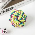 Colorful hand-woven cotton rope knot ball pet toy for dogs and cats in vibrant five-color mix - 8cm 100g / Colorful
