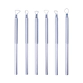 Set of 6 silver metal pottery tools with knurled handles and various wire shapes - 6-Piece Aluminum Rod Set