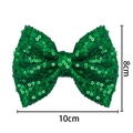 Sparkling green sequin hair bow for girls, size 8cm x 10cm on white background - 10*8CM / Green