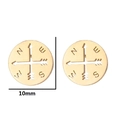 Minimalist gold stainless steel compass earrings featuring hollow geometric design 10mm - Compass / Gold