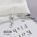 Detail view of silver heart leopard alloy charm with precise 38mm length dimensions - Bright Silver Leopard Shape Pendant (4652#)