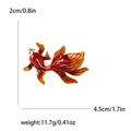 Spilla a forma di pesce rosso in smalto rosso e oro con dimensioni 2cm x 4,5cm e peso 11,7g - Rosso