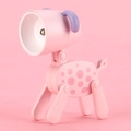 Pink magnetic animal-shaped LED night light with cute purple ears and spotted body - Spotted Dog (LD18B) / Pink