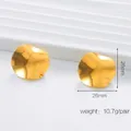 Irregular 18K gold-plated stainless steel hoop earrings with textured ripple surface - Irregular Wave Disc / Gold
