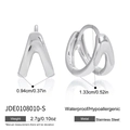 Pendientes en V de acero inoxidable plateado pulido, impermeables e hipoalergénicos - Pendiente con Diseño en V Plateado (JDE0108010-S)