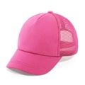 Kinder Sonnenhut in Rosarot mit atmungsaktivem Mesh-Rücken und gebogener Krempe - Fuchsia