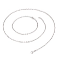 Elegante zilveren titanium stalen sieradenset met minimalistische O-ketting en armband - 3mm Zilveren stalen sieradenset