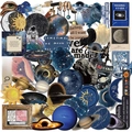 50 adesivi vintage spazio impermeabili con pianeti e astronauti per agende e scrap - Spazio Pianeta (50 Pz)