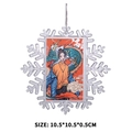 Schneeflocken-Acrylanhänger für Weihnachten mit Wärmetransfer-Einsatz und Silberkordel - Schneeflocke Weihnachtsschmuck Doppelseitig - Kleines Quadrat