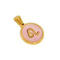 18K gold plated Leo constellation necklace featuring pink mother of pearl pendant - Leo - Single Pendant