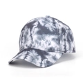 Tie-dye baseball cap in grey and white marble pattern with a curved brim for adults - Grey and White Tie-Dye Style (9#)