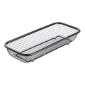 Rectangular black stainless steel mesh basket for draining and organizing kitchen utensils - Black