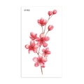 Watercolor pink cherry blossom temporary tattoo sticker LY-412 for collarbone art - Watercolor Peach Blossom Branch Style (LY412)