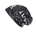 Bonnet tombant noir à la mode avec imprimé graffiti blanc et style de rue urbain chic - M(56-58cm) / Noir