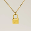 Collier cadenas doré avec pendentif lettre J gothique sur chaîne maille forçat - Style Lettre J
