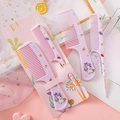 Coffret de peignes licorne rose pour filles avec brosses démêlantes portables en plastique - Licorne (Violet)