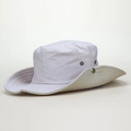 Unisex outdoor canvas sun hat with wide brim and metal side vents in light grey - M (56-58cm) / White