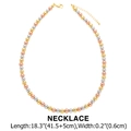 Three-tone beaded necklace in gold, silver and rose gold finish with 18.3 inch chain - Necklace / 41.5+5cm