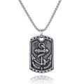 Pendente ancora nautica vintage in acciaio inossidabile con catena a scatola robusta - Colore Acciaio (Solo Pendente)(C0205)