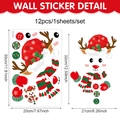 Christmas cartoon reindeer PVC wall sticker set with 12 peelable festive decals - Christmas Reindeer Decoration Set (UV24Y12732T_T)