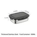 900ml rectangular 316 stainless steel food container with airtight locking lid and seal - 900ML Rectangular Fresh-keeping Box With Lid