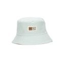 Light blue wide brim sun hat with H&Q square patch on a plain white background - Light Green