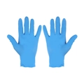 Blue disposable nitrile cleaning gloves with textured surface for home air conditioner maintenance - Pair of Blue Gloves
